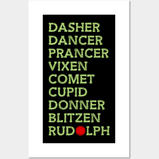 Reindeer Name List Posters and Art